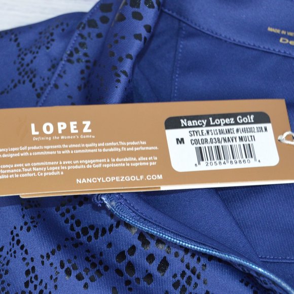 Nancy Lopez Golf Womens Long-sleeved Quarter Zip Balance UPF50+ Golf Medium NWT - Picture 3 of 14